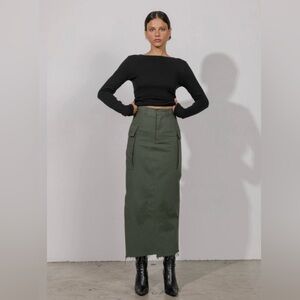 Local European Dark Green Cargo Pencil Skirt size Large
